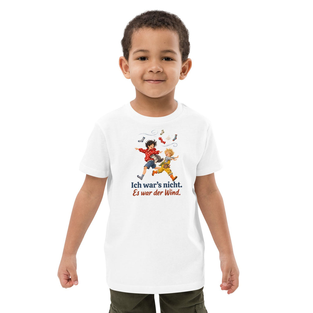 Ich war’s nicht. Es war der Wind. — Bio-Kindershirt – Produktfoto 2