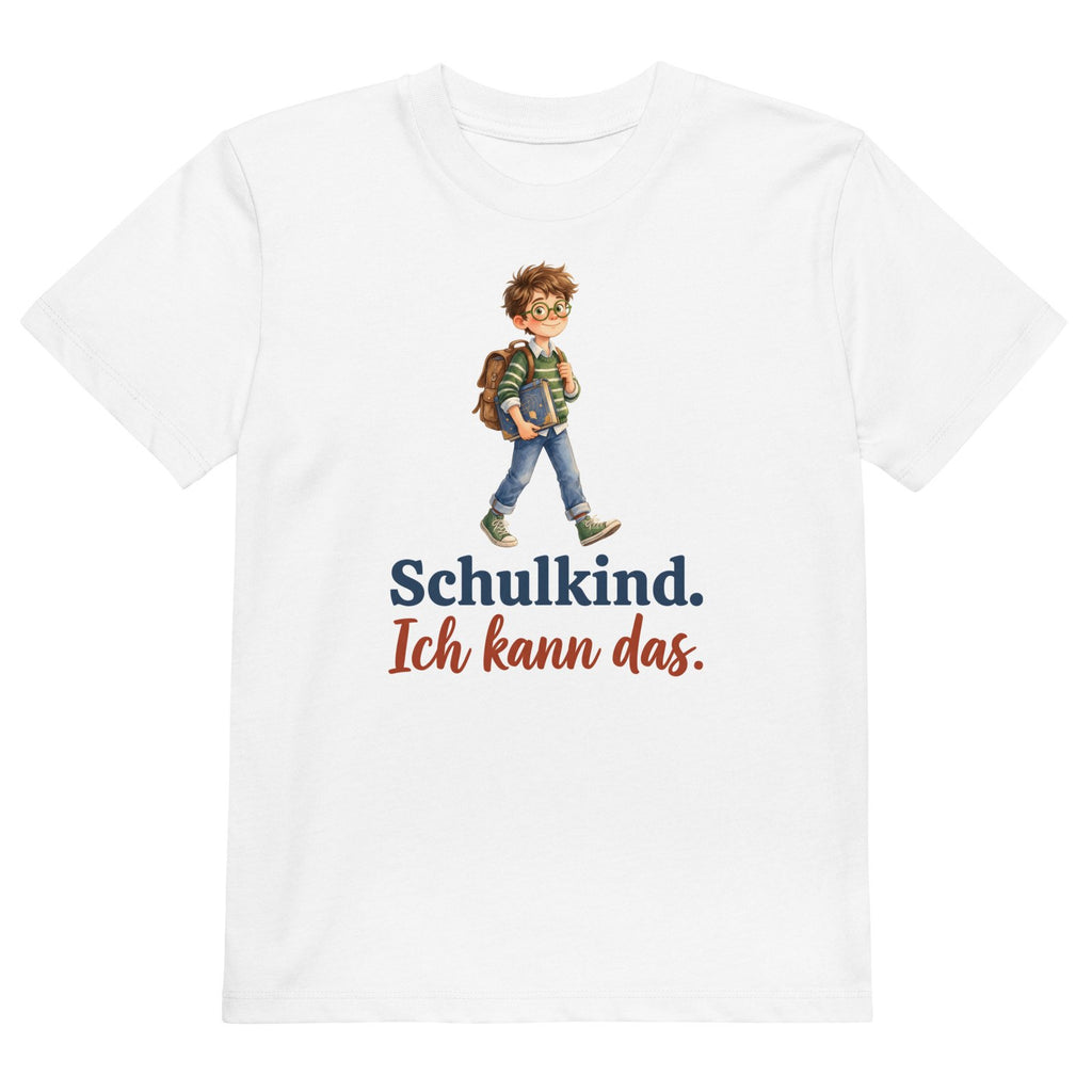 Schulkind. Ich kann das. — Bio-Kindershirt – Produktfoto
