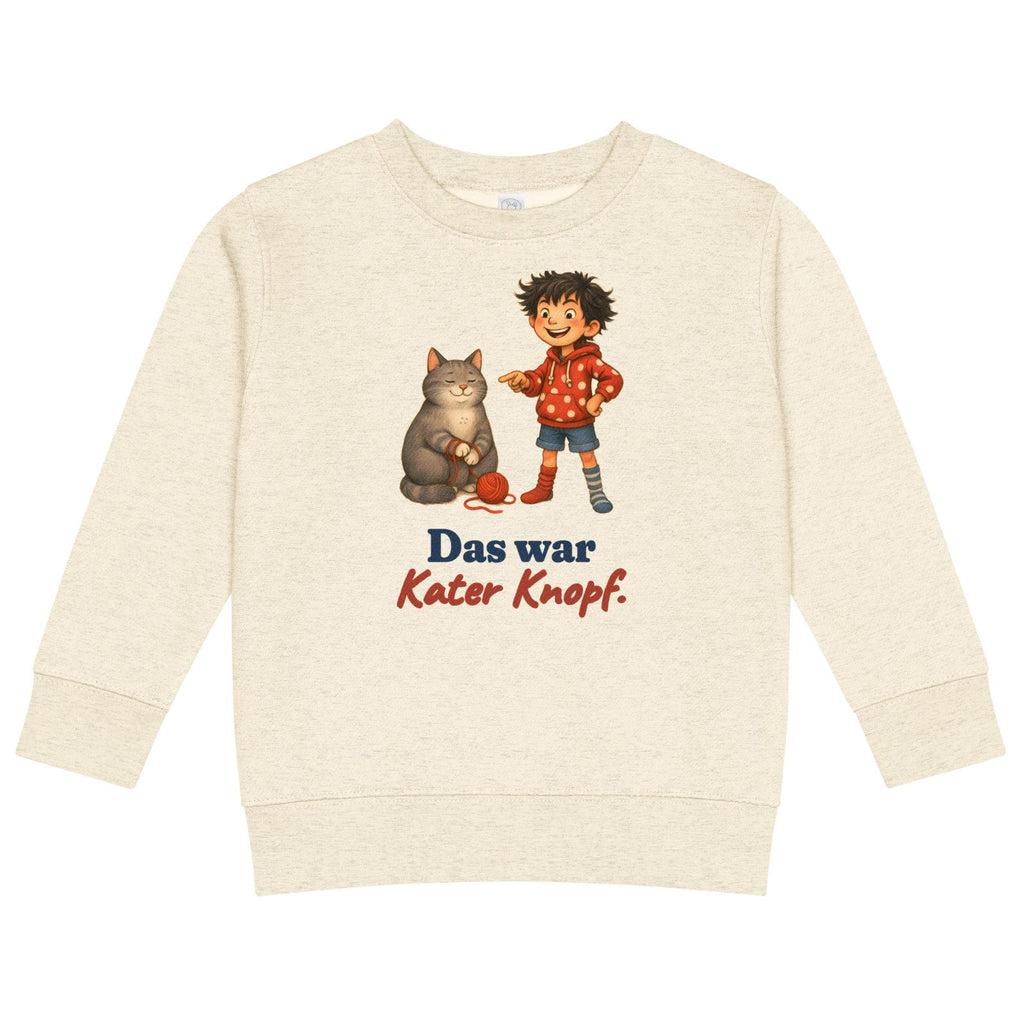 Das war Kater Knopf. — Kinder-Sweatshirt – Produktfoto