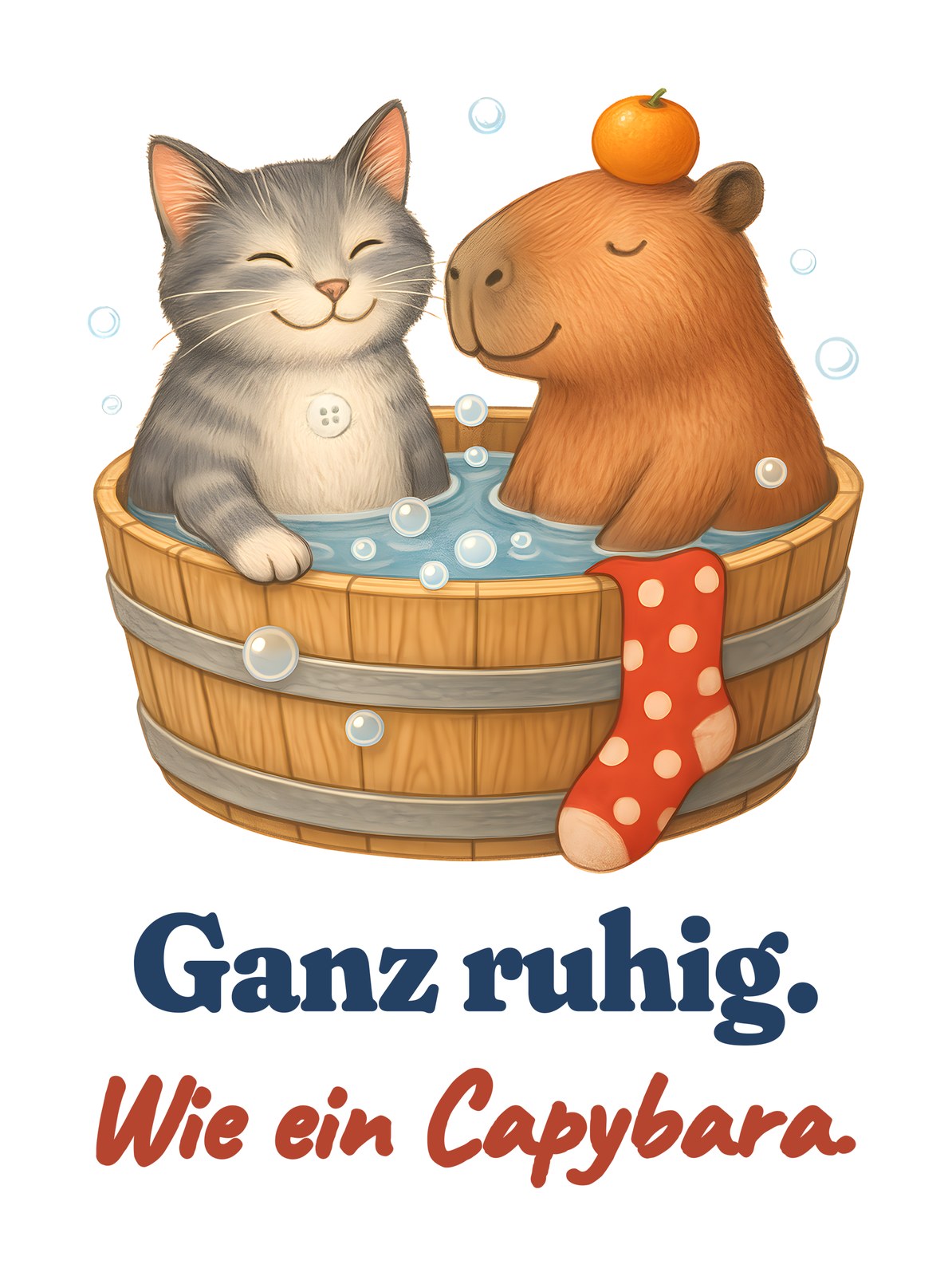 Ganz ruhig. Wie ein Capybara. — Kinder-Sweatshirt – Motiv