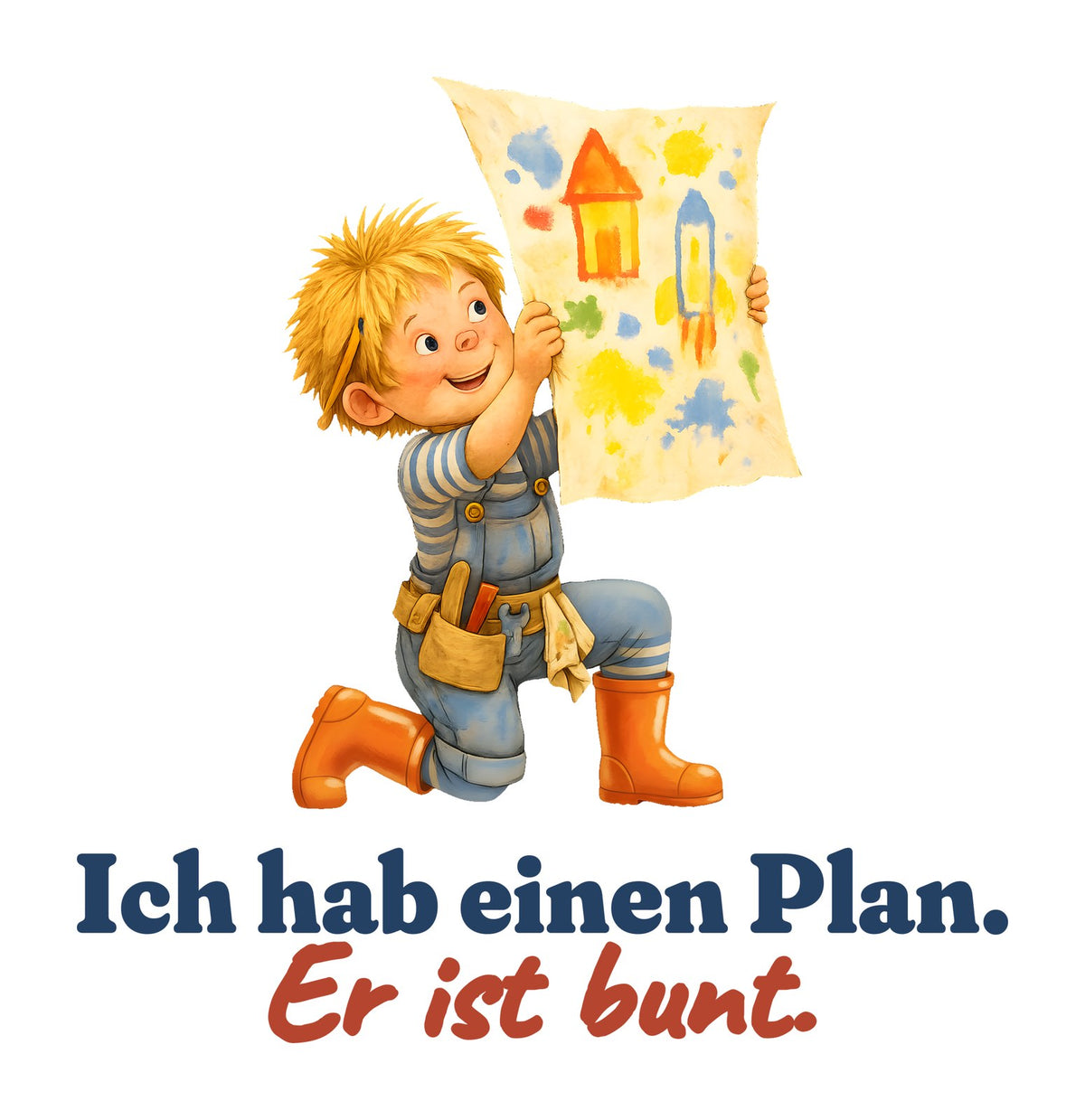 Ich hab einen Plan. Er ist bunt. — Kinder-Sweatshirt – Motiv
