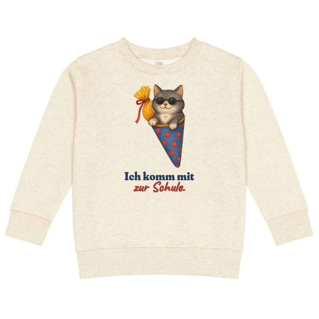 Ich komm mit zur Schule. — Kinder-Sweatshirt – Produktfoto