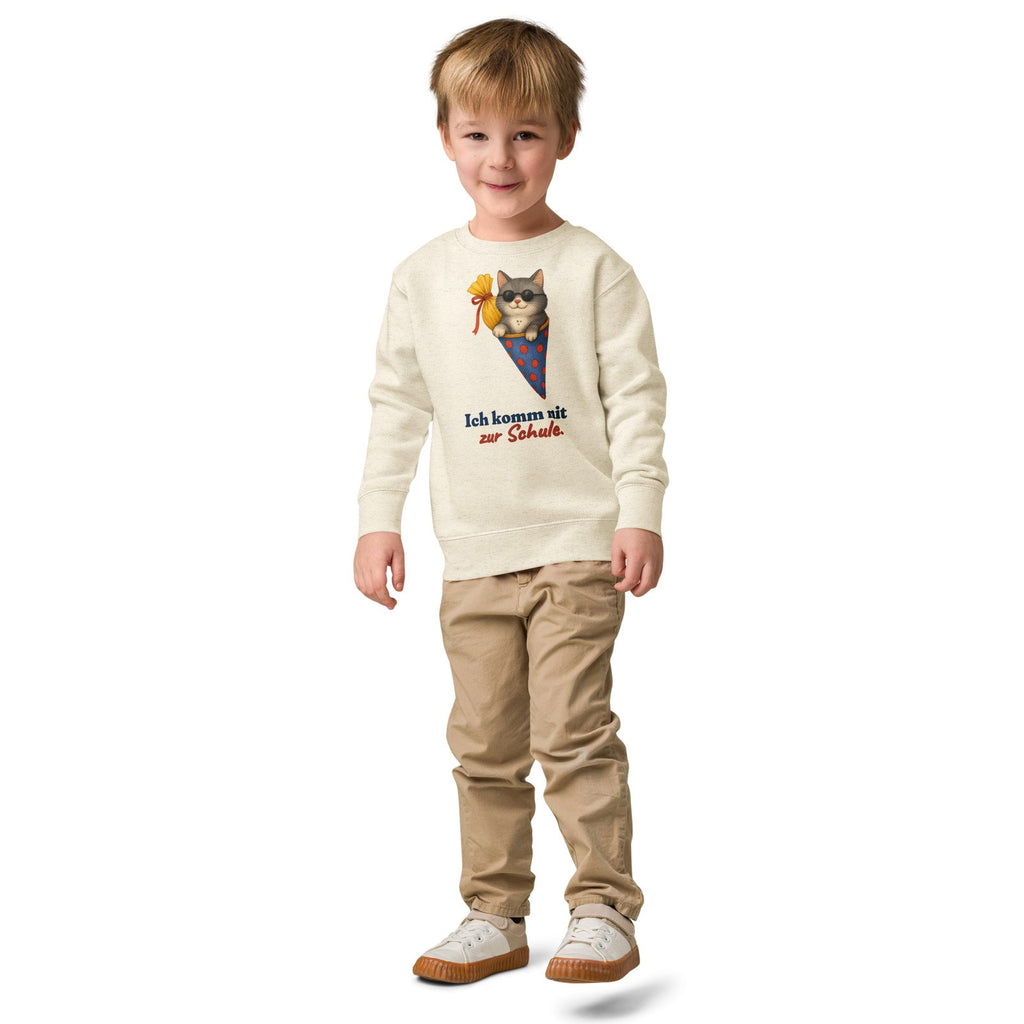 Ich komm mit zur Schule. — Kinder-Sweatshirt – Produktfoto