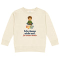 Ich räume nicht auf. Ich sortiere kreativ. — Kinder-Sweatshirt – Produktfoto
