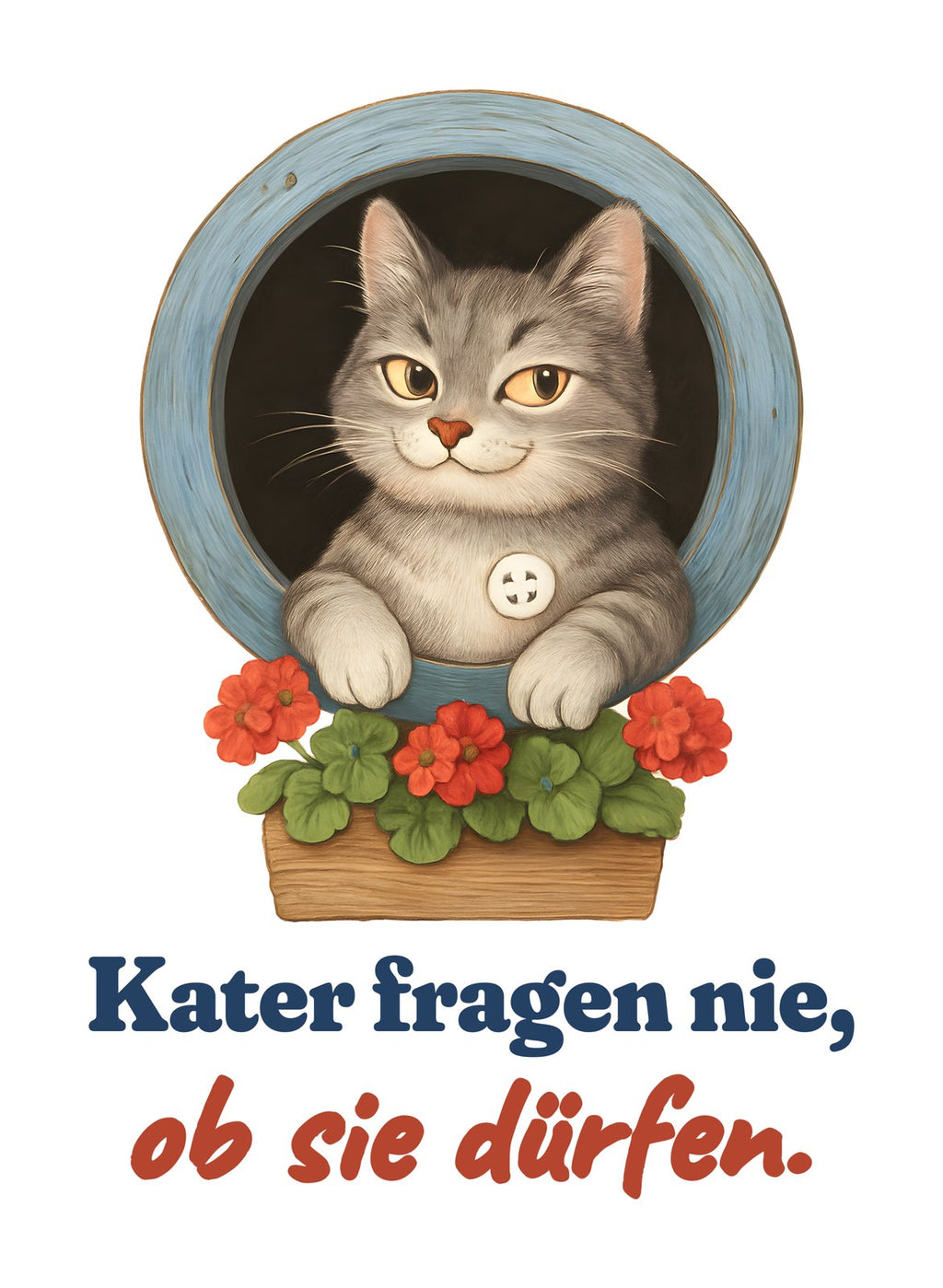 Kater fragen nie, ob sie dürfen. — Kinder-Sweatshirt – Motiv