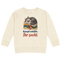 Knopf schläft. Ihr sucht. — Kinder-Sweatshirt – Produktfoto