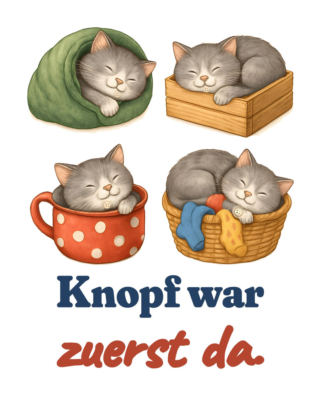 Knopf war zuerst da. — Kinder-Sweatshirt – Motiv