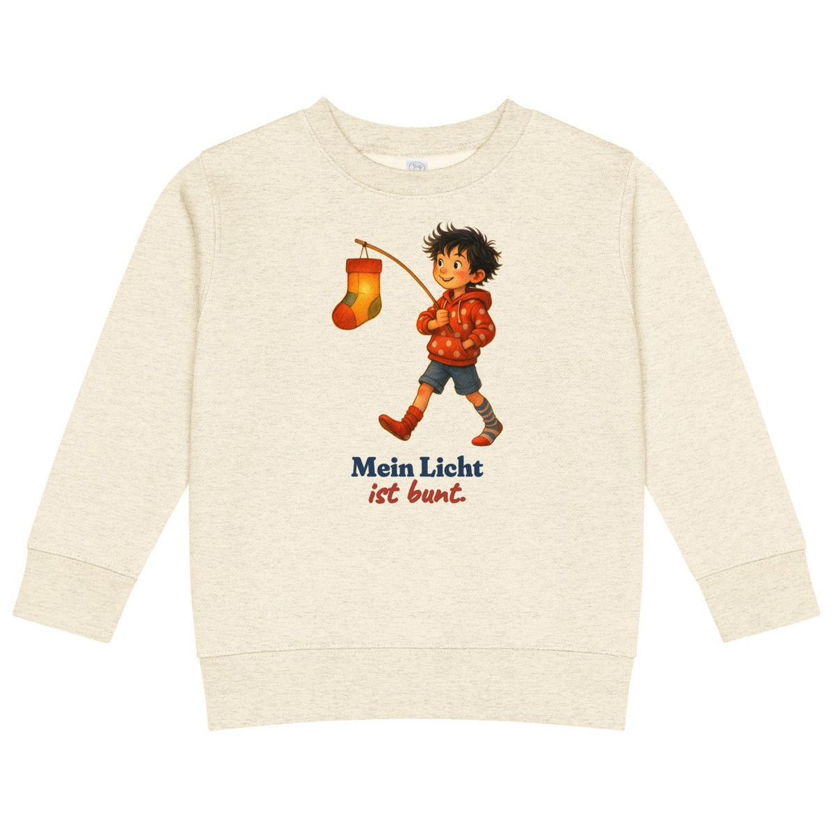 Mein Licht ist bunt. — Kinder-Sweatshirt – Produktfoto