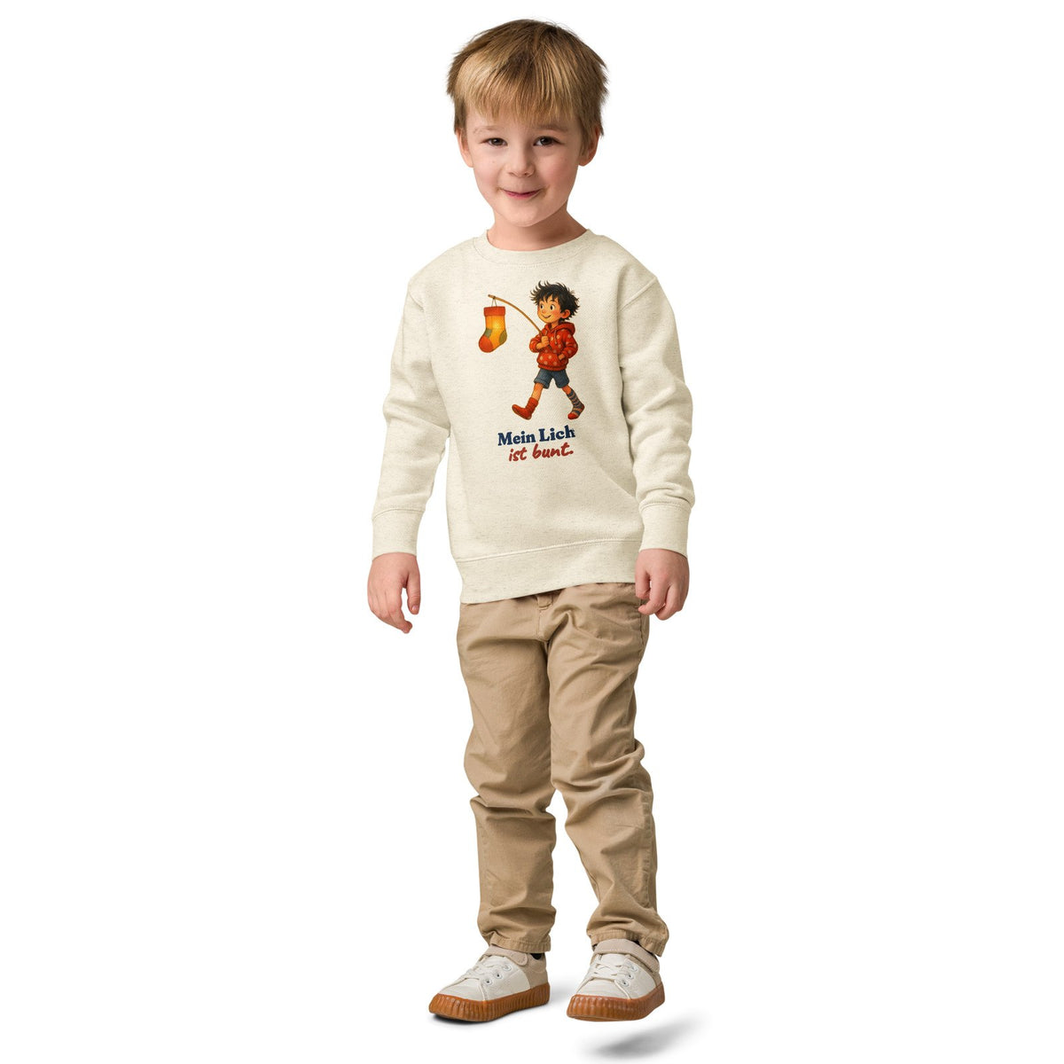 Mein Licht ist bunt. — Kinder-Sweatshirt – Produktfoto