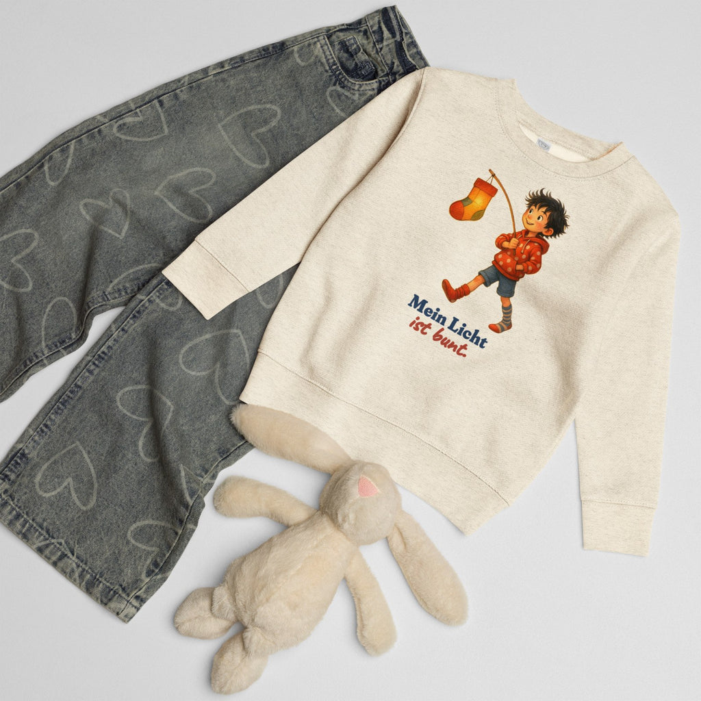 Mein Licht ist bunt. — Kinder-Sweatshirt – Produktfoto