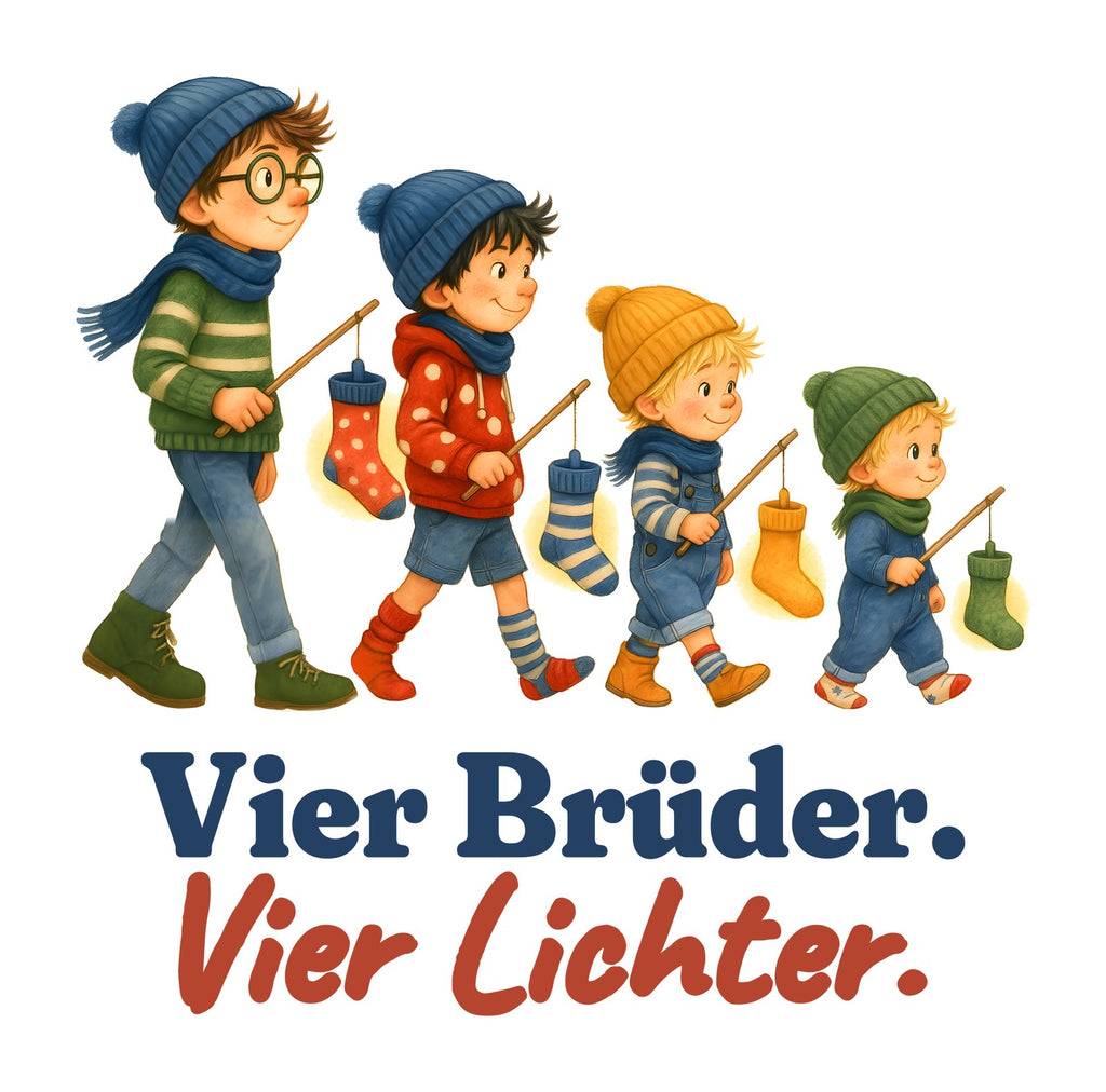 Vier Brüder. Vier Lichter. — Kinder-Sweatshirt – Motiv