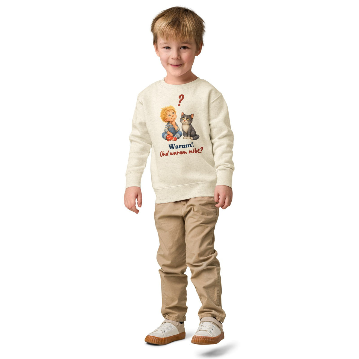 Warum? Und warum nicht? — Kinder-Sweatshirt – Produktfoto