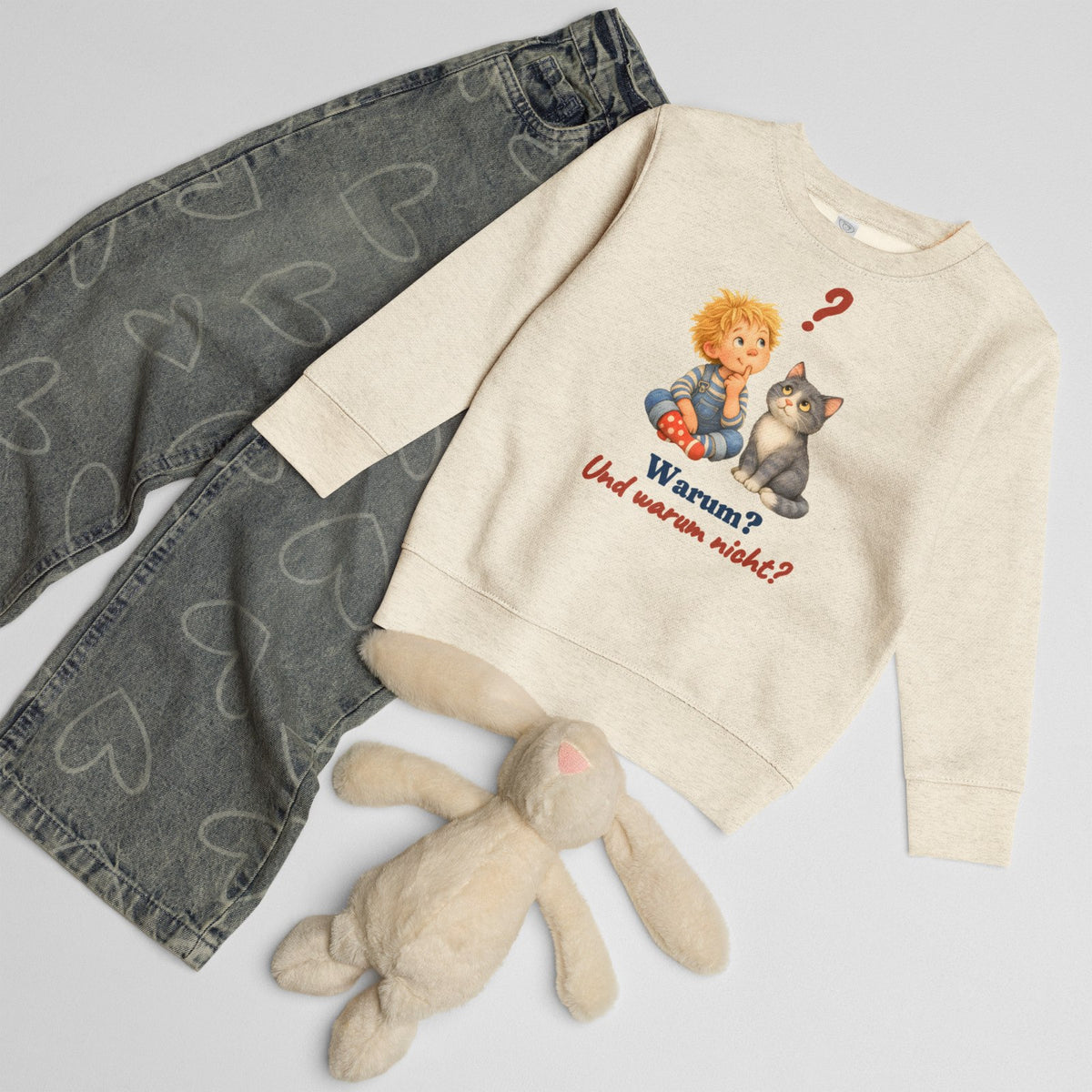Warum? Und warum nicht? — Kinder-Sweatshirt – Produktfoto