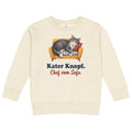 Kater Knopf. Chef vom Sofa. — Kinder-Sweatshirt – Produktfoto