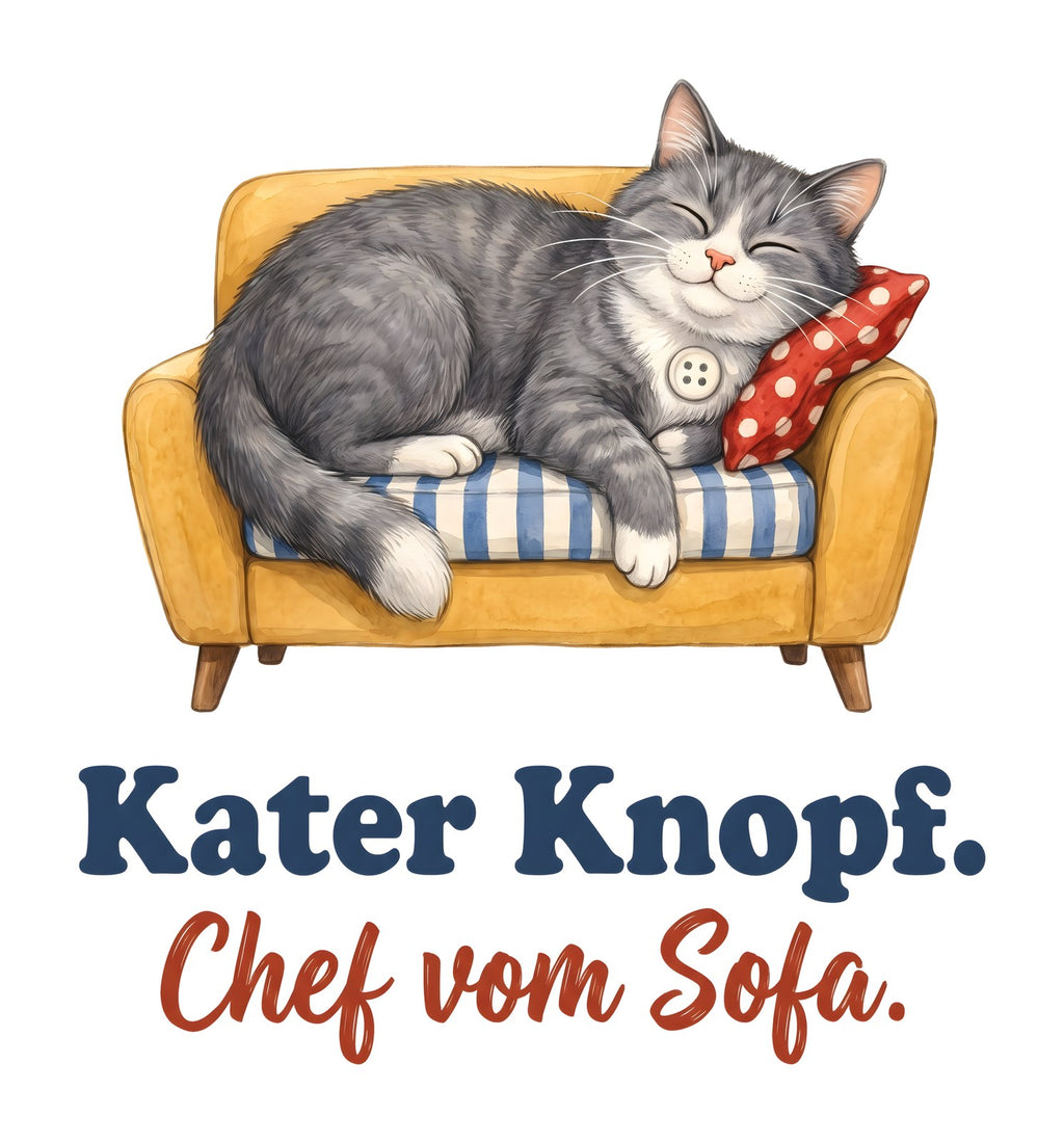Kater Knopf. Chef vom Sofa. — Kinder-Sweatshirt – Motiv