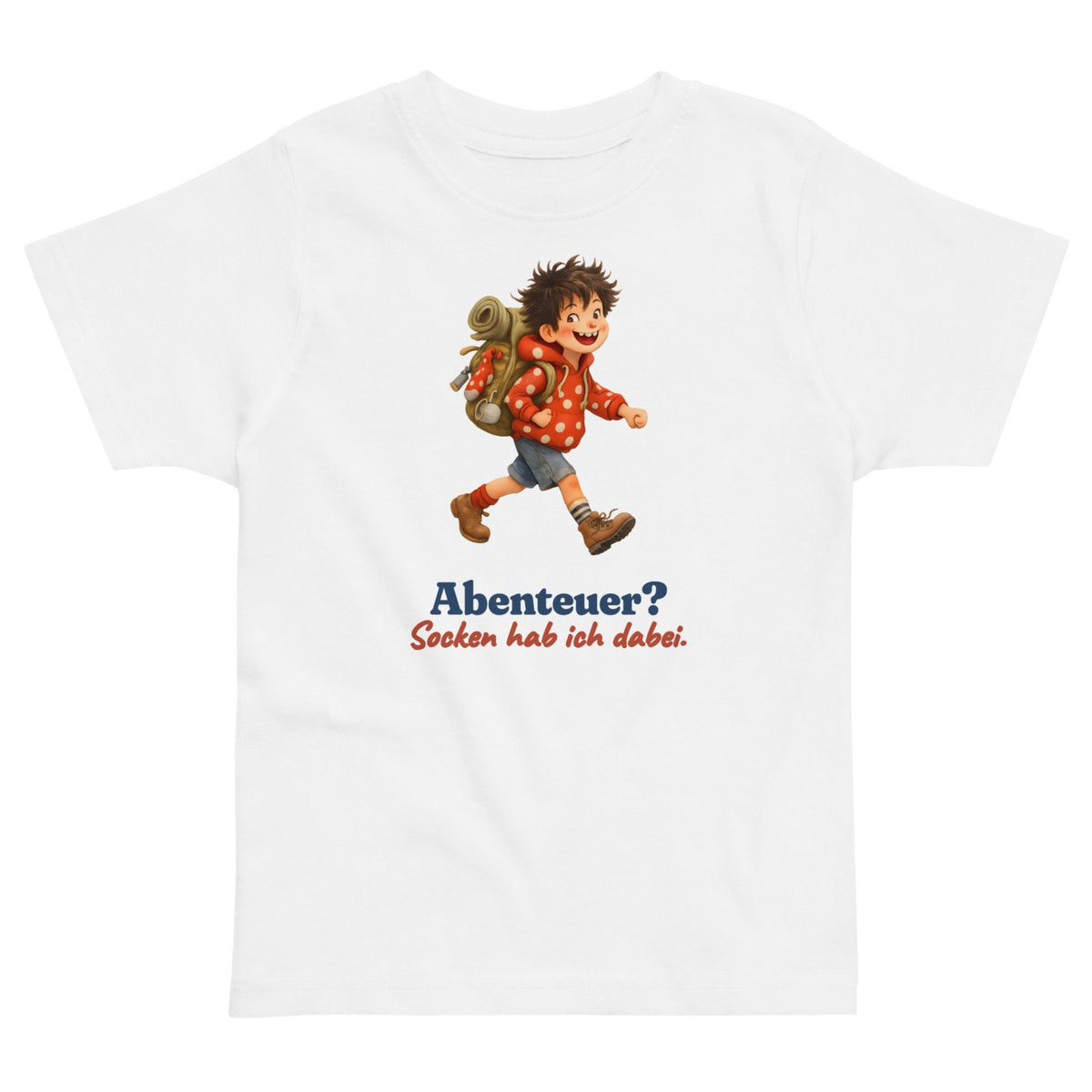 Abenteuer? Socken hab ich dabei. — Kleinkind-Shirt – Produktfoto