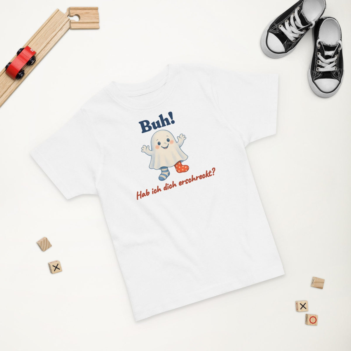 Buh! Hab ich dich erschreckt? — Kleinkind-Shirt – Produktfoto
