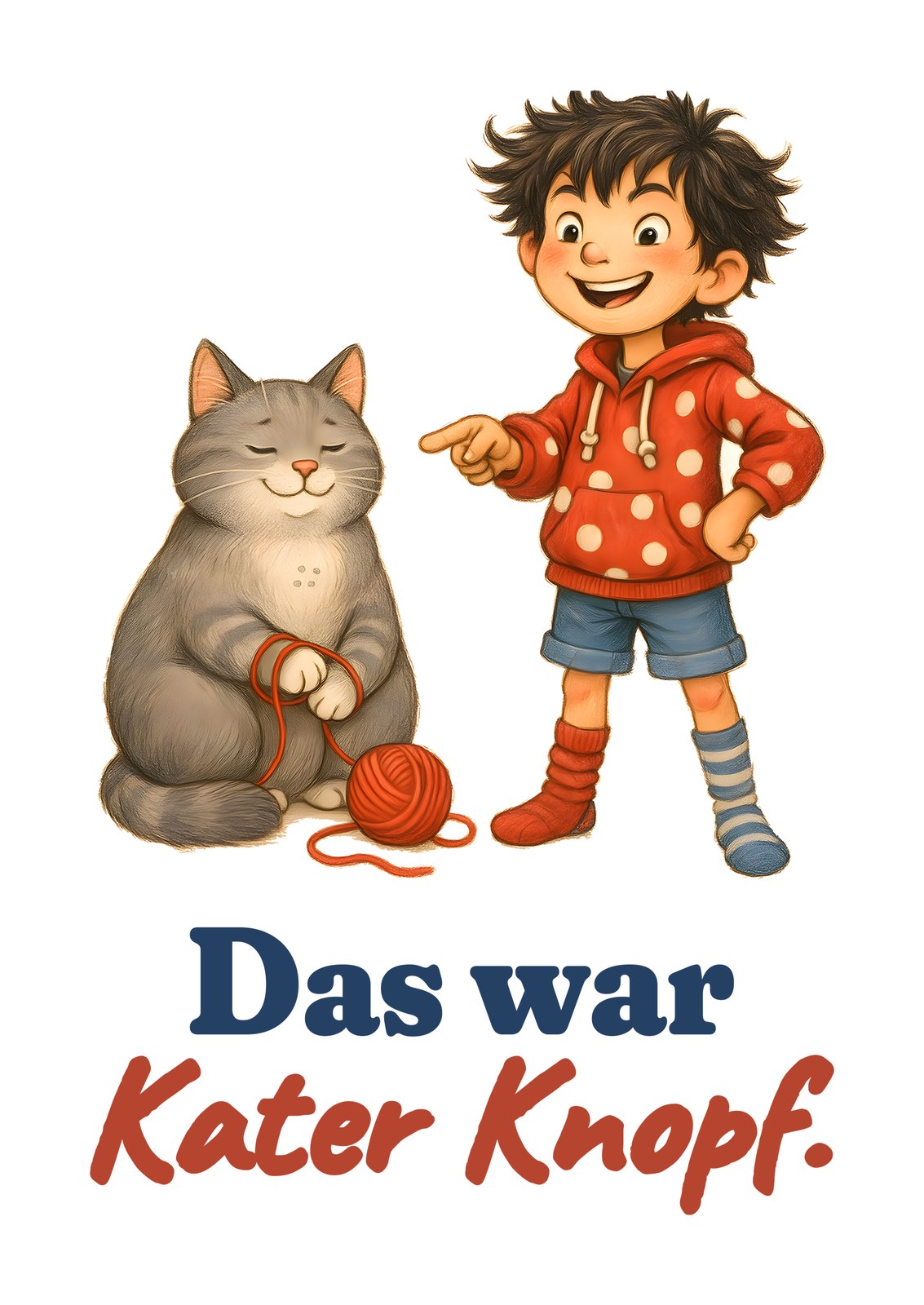 Das war Kater Knopf. — Kleinkind-Shirt – Motiv
