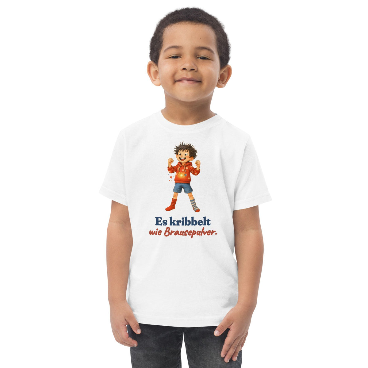 Es kribbelt wie Brausepulver. — Kleinkind-Shirt – Produktfoto