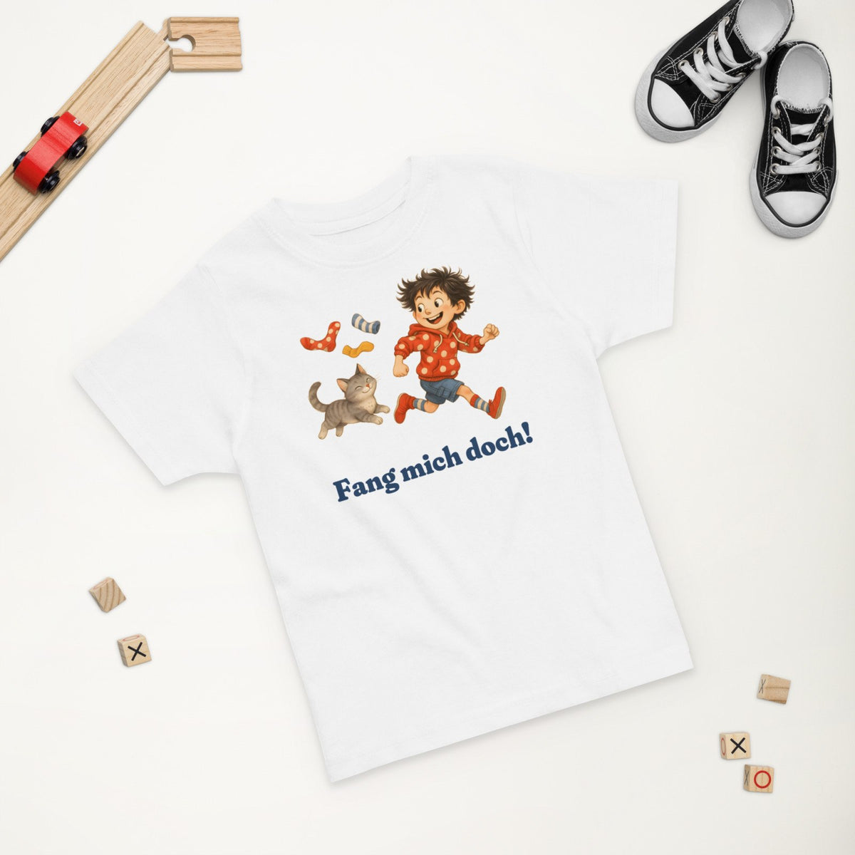 Fang mich doch! — Kleinkind-Shirt – Produktfoto