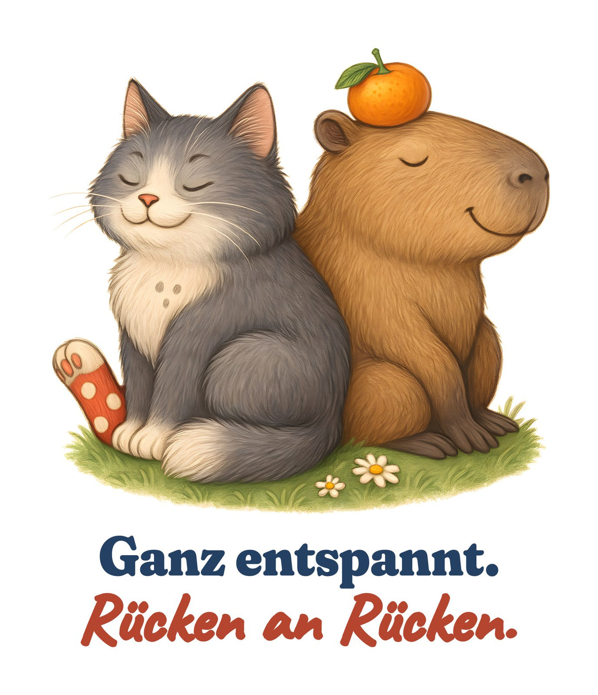Ganz entspannt. Rücken an Rücken. — Kleinkind-Shirt – Motiv