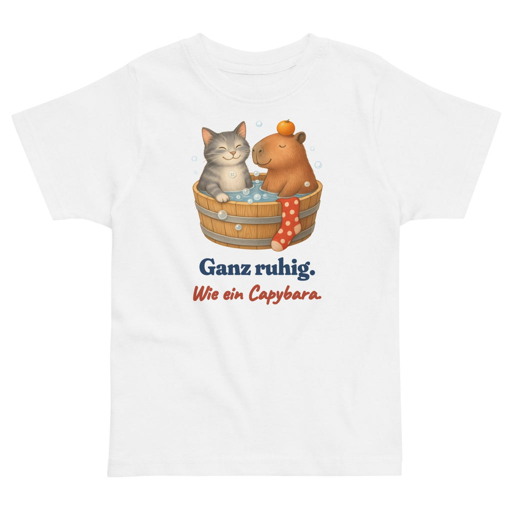 Ganz ruhig. Wie ein Capybara. — Kleinkind-Shirt – Produktfoto
