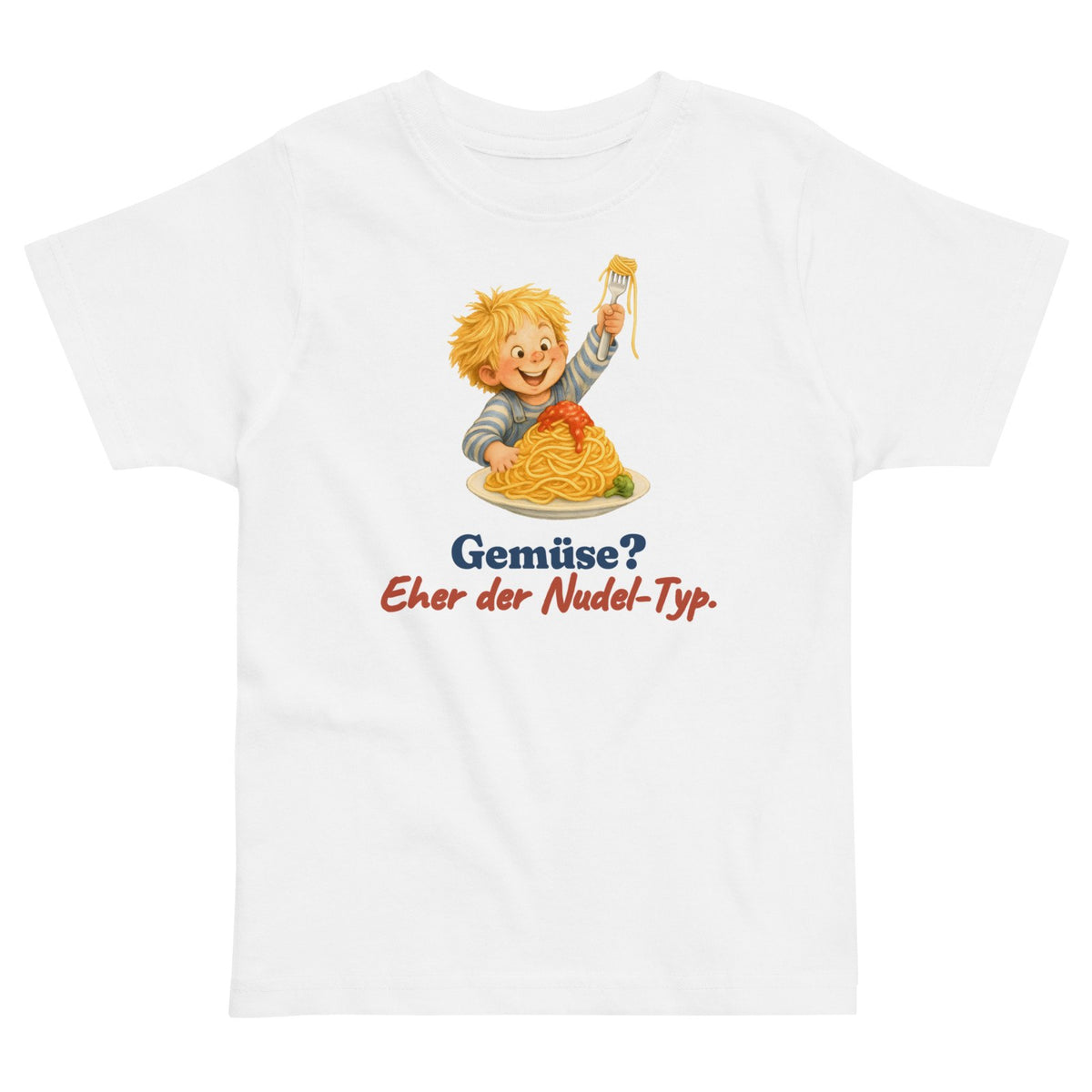 Gemüse? Eher der Nudel-Typ. — Kleinkind-Shirt – Produktfoto
