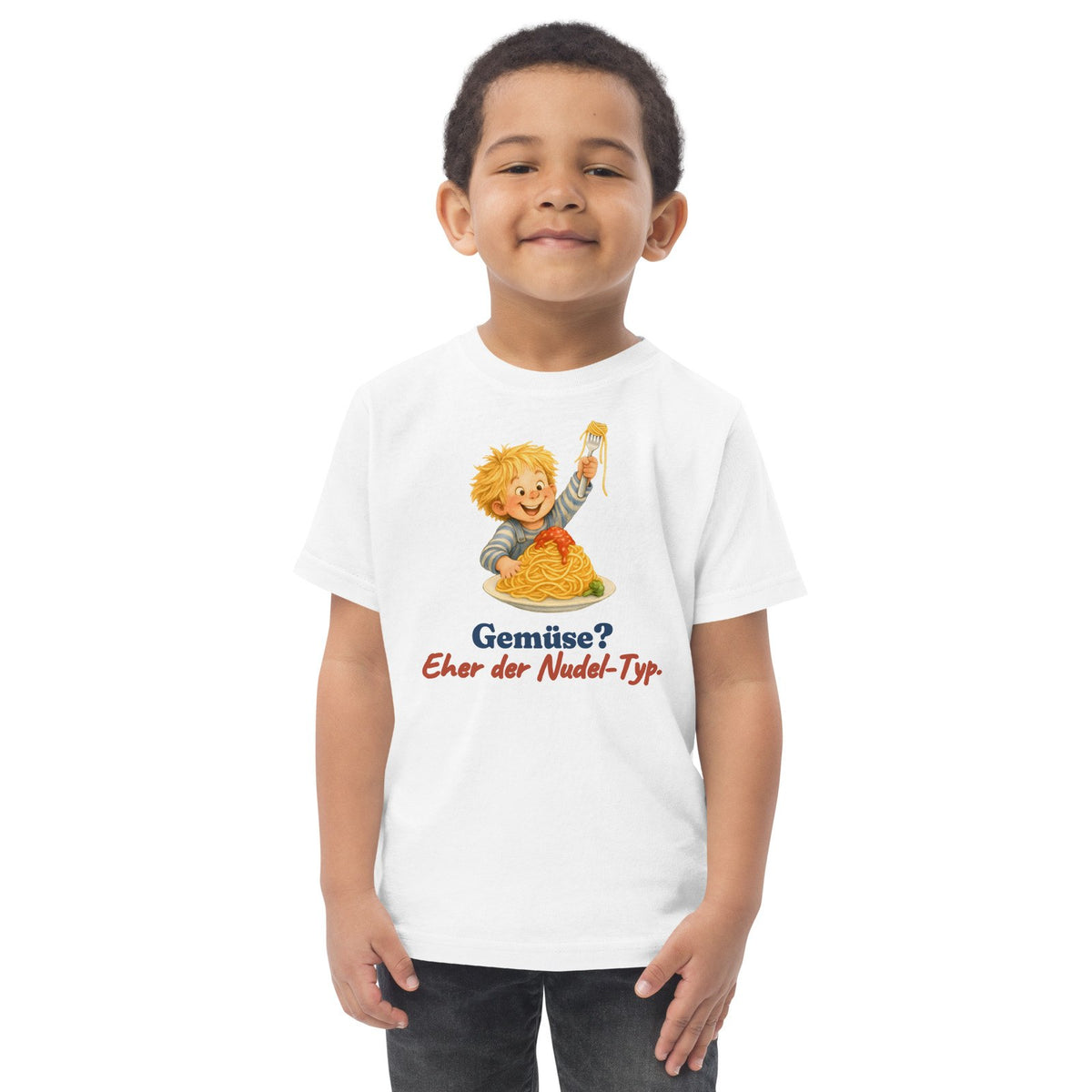 Gemüse? Eher der Nudel-Typ. — Kleinkind-Shirt – Produktfoto