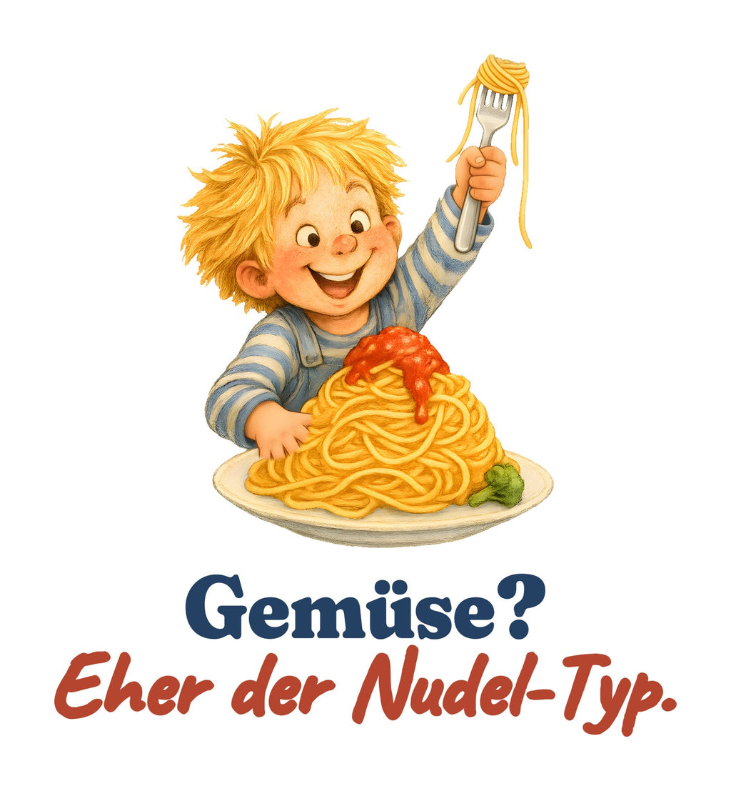 Gemüse? Eher der Nudel-Typ. — Kleinkind-Shirt – Motiv