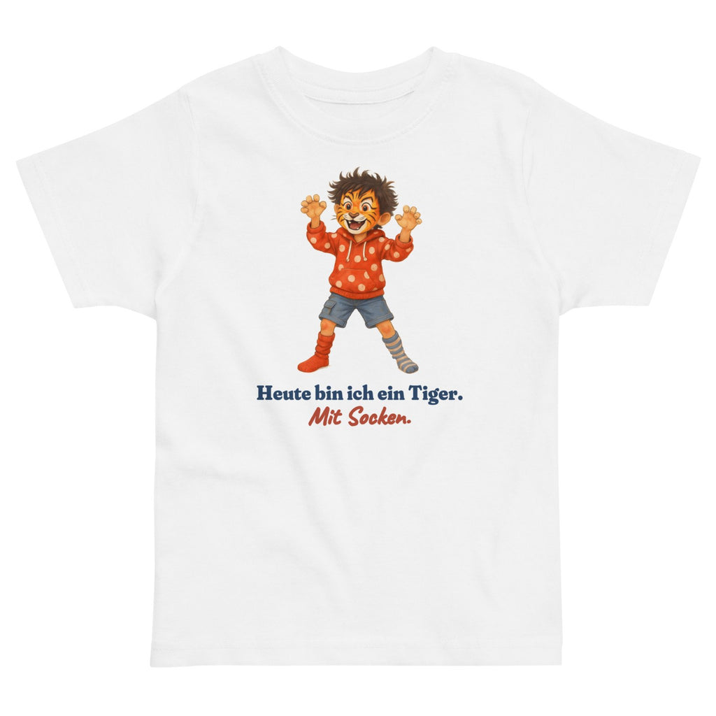 Heute bin ich ein Tiger. Mit Socken. — Kleinkind-Shirt – Produktfoto