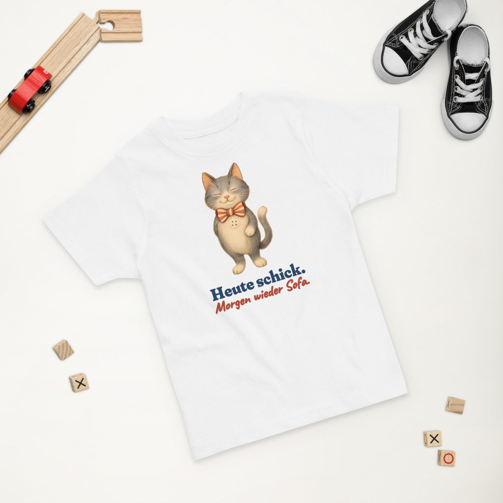 Heute schick. Morgen wieder Sofa. — Kleinkind-Shirt – Produktfoto