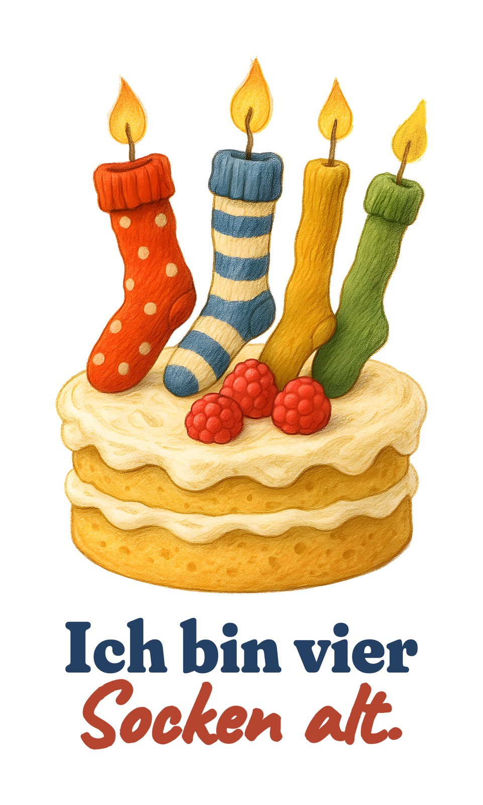Ich bin vier Socken alt. — Kleinkind-Shirt – Motiv