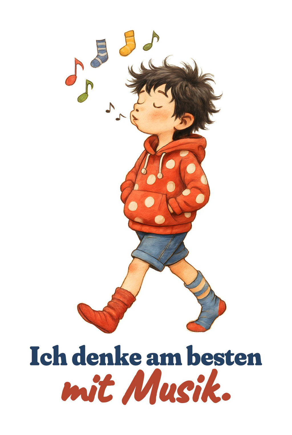 Ich denke am besten mit Musik. — Kleinkind-Shirt – Motiv