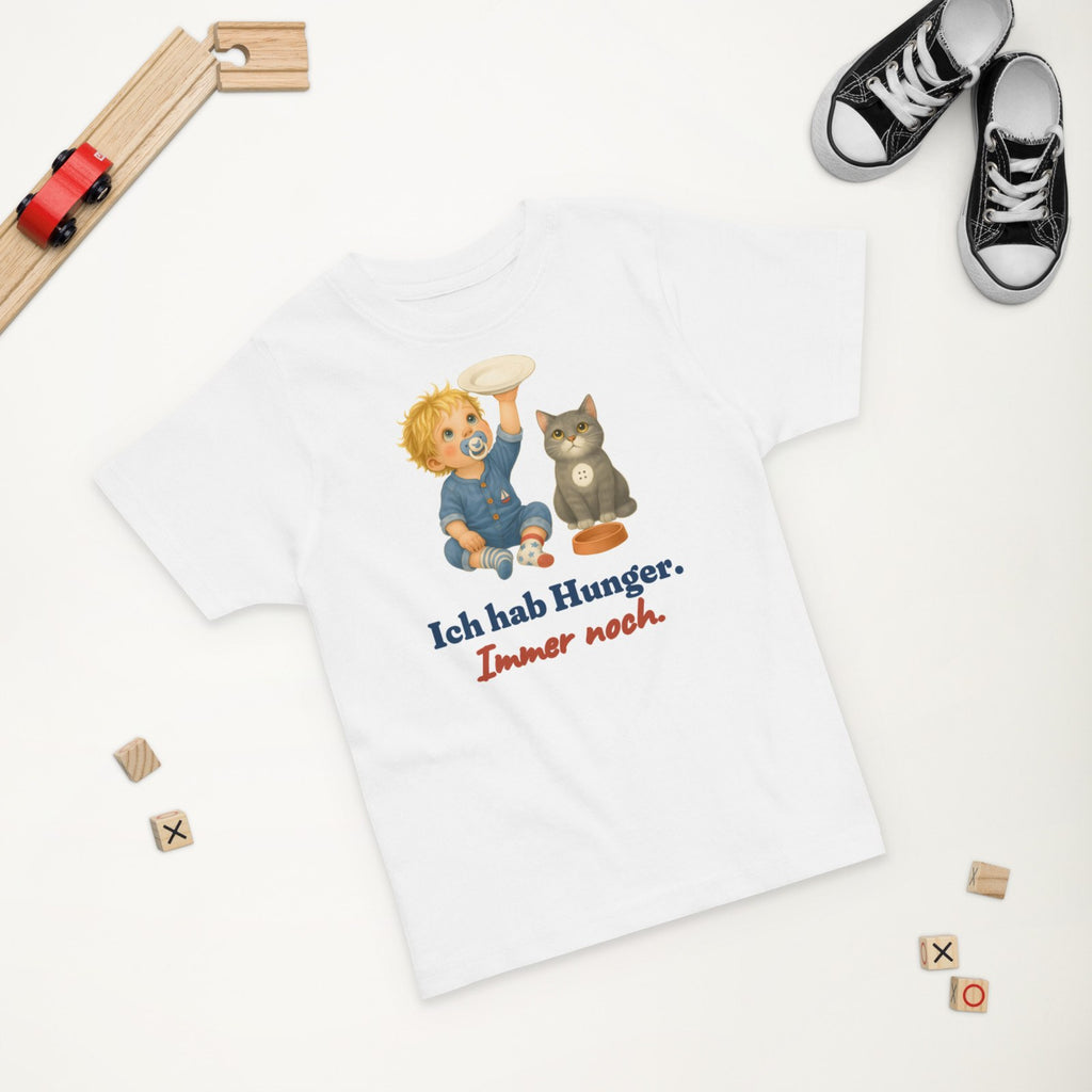 Ich hab Hunger. Immer noch. — Kleinkind-Shirt – Produktfoto