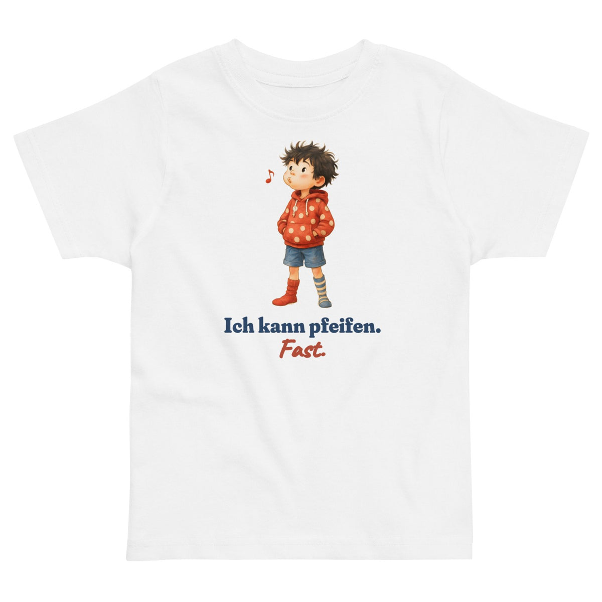 Ich kann pfeifen. Fast. — Kleinkind-Shirt – Produktfoto