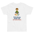 Ich räume nicht auf. Ich sortiere kreativ. — Kleinkind-Shirt – Produktfoto