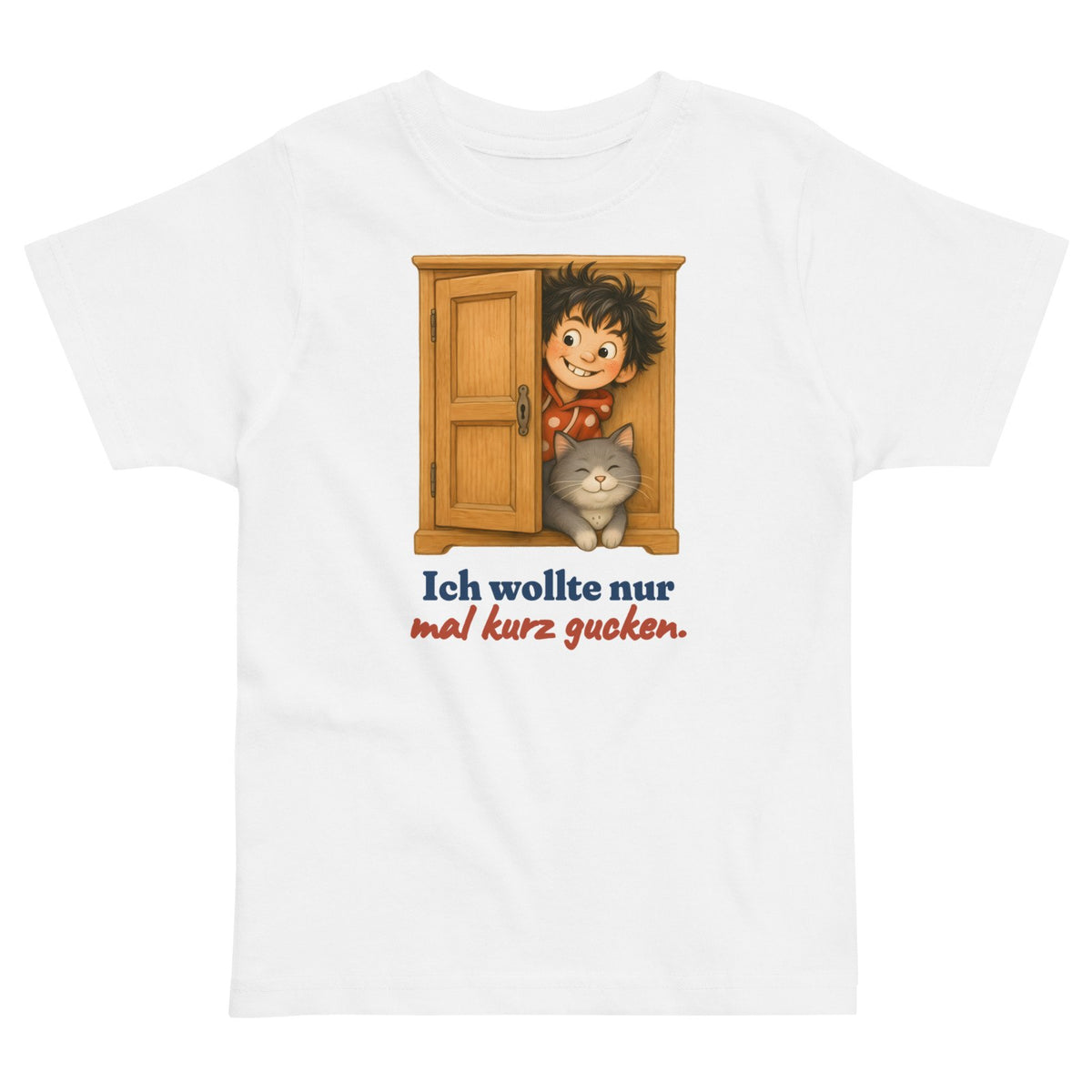 Ich wollte nur mal kurz gucken. — Kleinkind-Shirt – Produktfoto