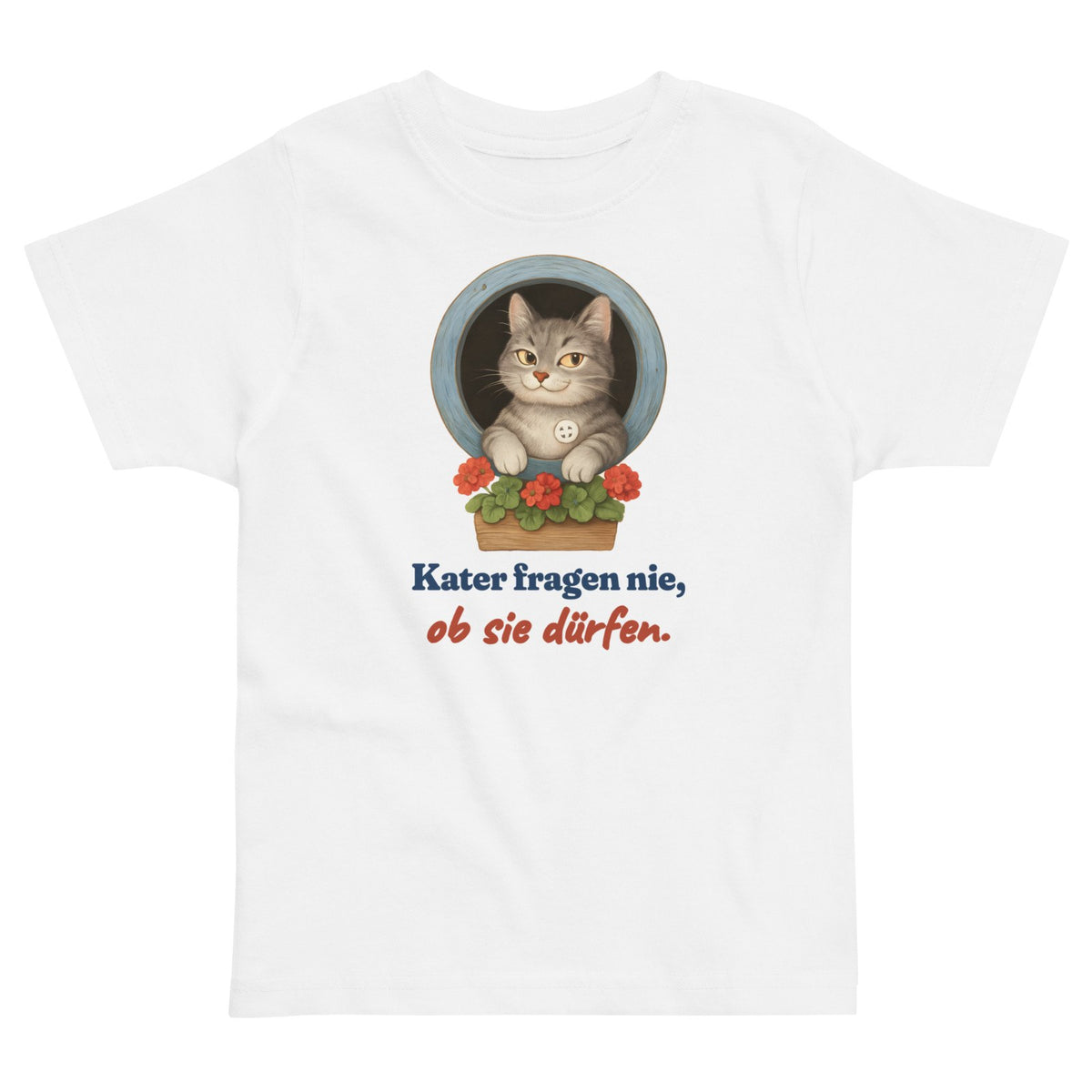 Kater fragen nie, ob sie dürfen. — Kleinkind-Shirt – Produktfoto