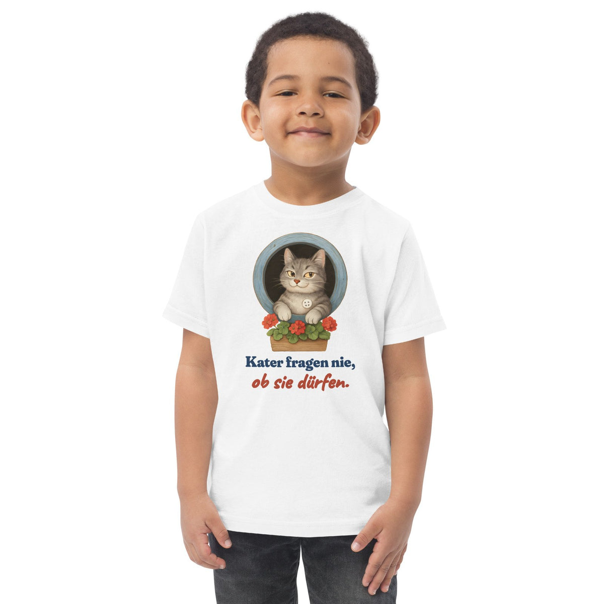 Kater fragen nie, ob sie dürfen. — Kleinkind-Shirt – Produktfoto