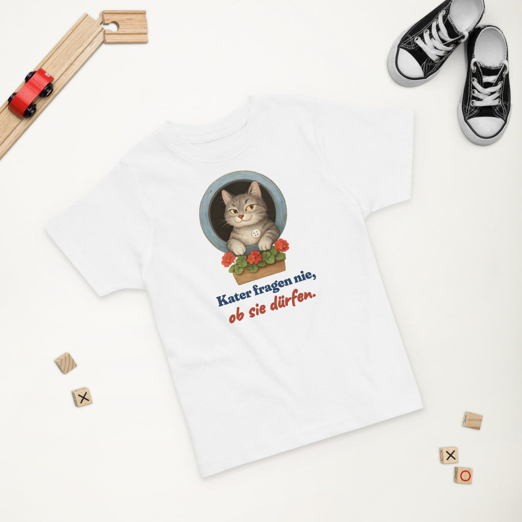 Kater fragen nie, ob sie dürfen. — Kleinkind-Shirt – Produktfoto