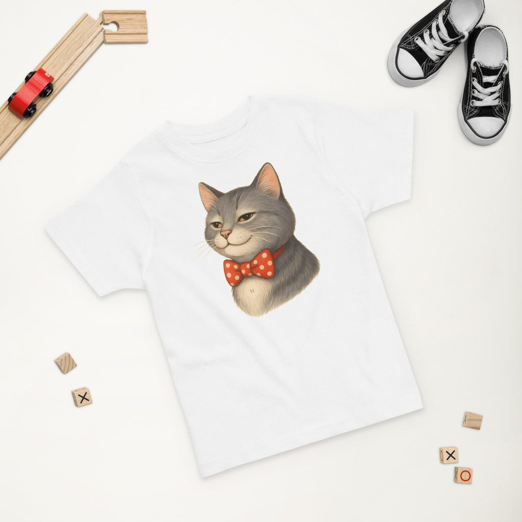 Kater Knopf mit Fliege — Kleinkind-Shirt – Produktfoto