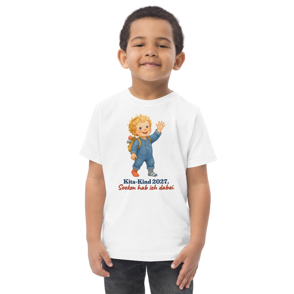 Kita-Kind 2027. Socken hab ich dabei. — Kleinkind-Shirt – Produktfoto
