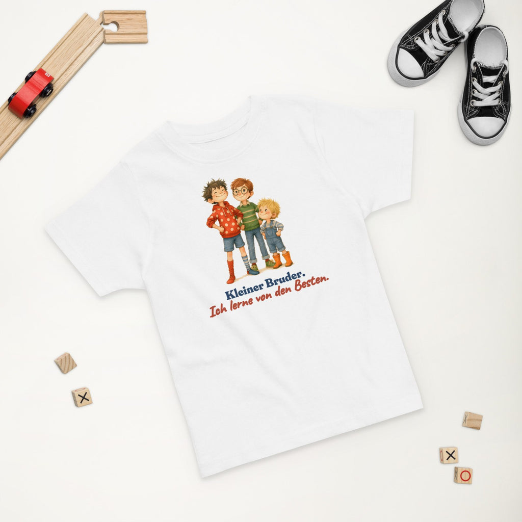 Kleiner Bruder. Ich lerne von den Besten. — Kleinkind-Shirt – Produktfoto