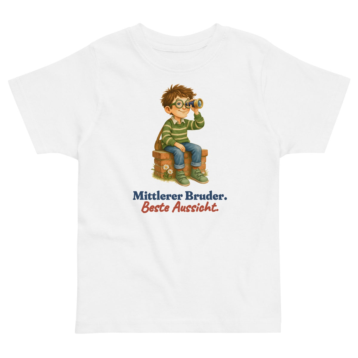 Mittlerer Bruder. Beste Aussicht. — Kleinkind-Shirt – Produktfoto