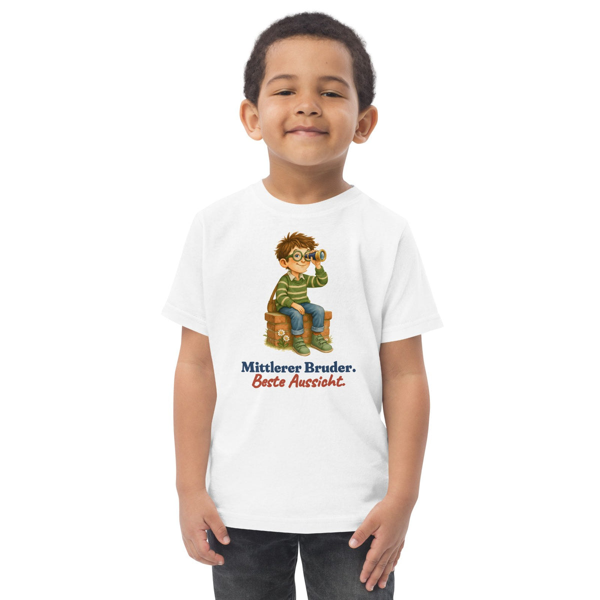 Mittlerer Bruder. Beste Aussicht. — Kleinkind-Shirt – Produktfoto