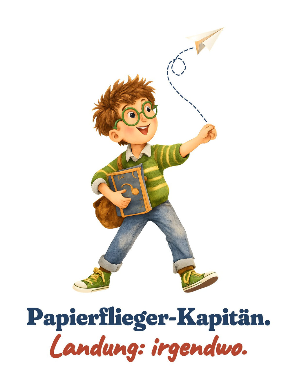Papierflieger-Kapitän. Landung: irgendwo. — Kleinkind-Shirt – Motiv