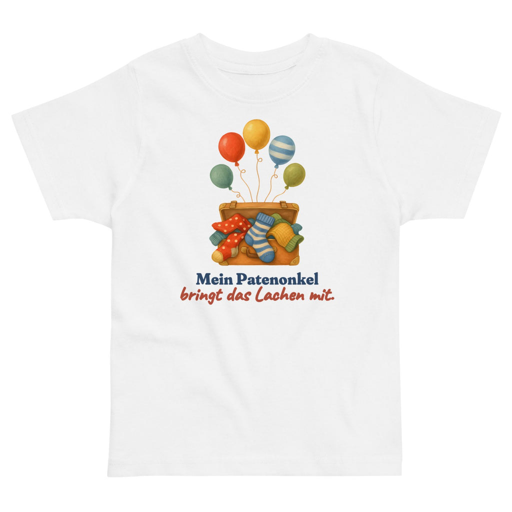 Mein Patenonkel bringt das Lachen mit. — Kleinkind-Shirt – Produktfoto