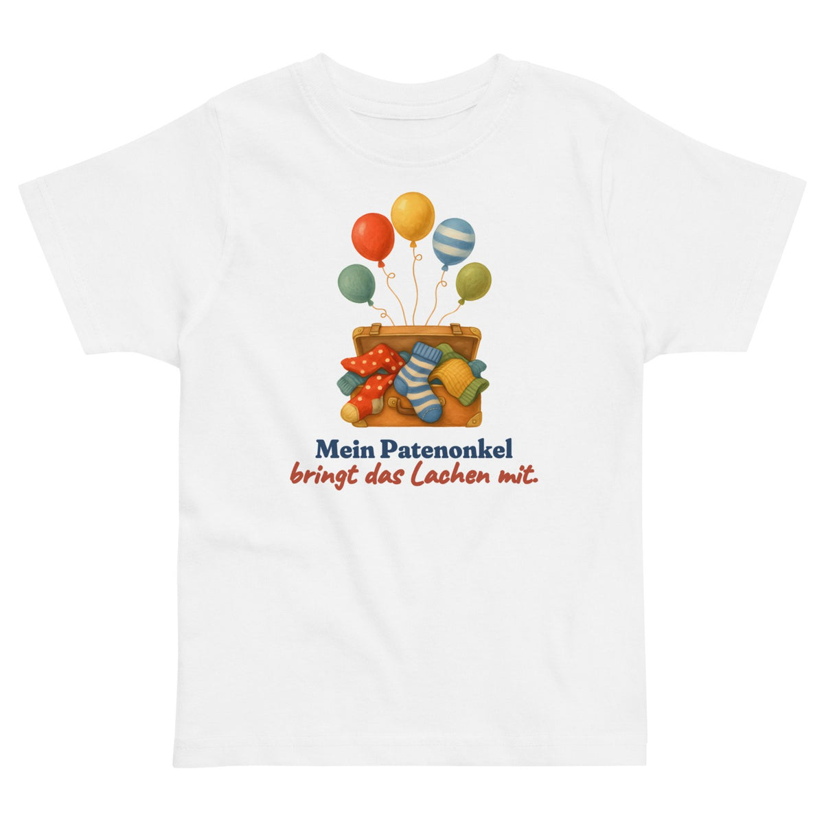 Mein Patenonkel bringt das Lachen mit. — Kleinkind-Shirt – Produktfoto