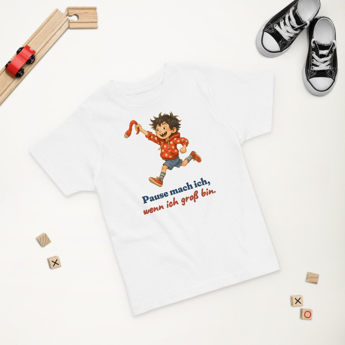 Pause mach ich, wenn ich groß bin. — Kleinkind-Shirt – Produktfoto