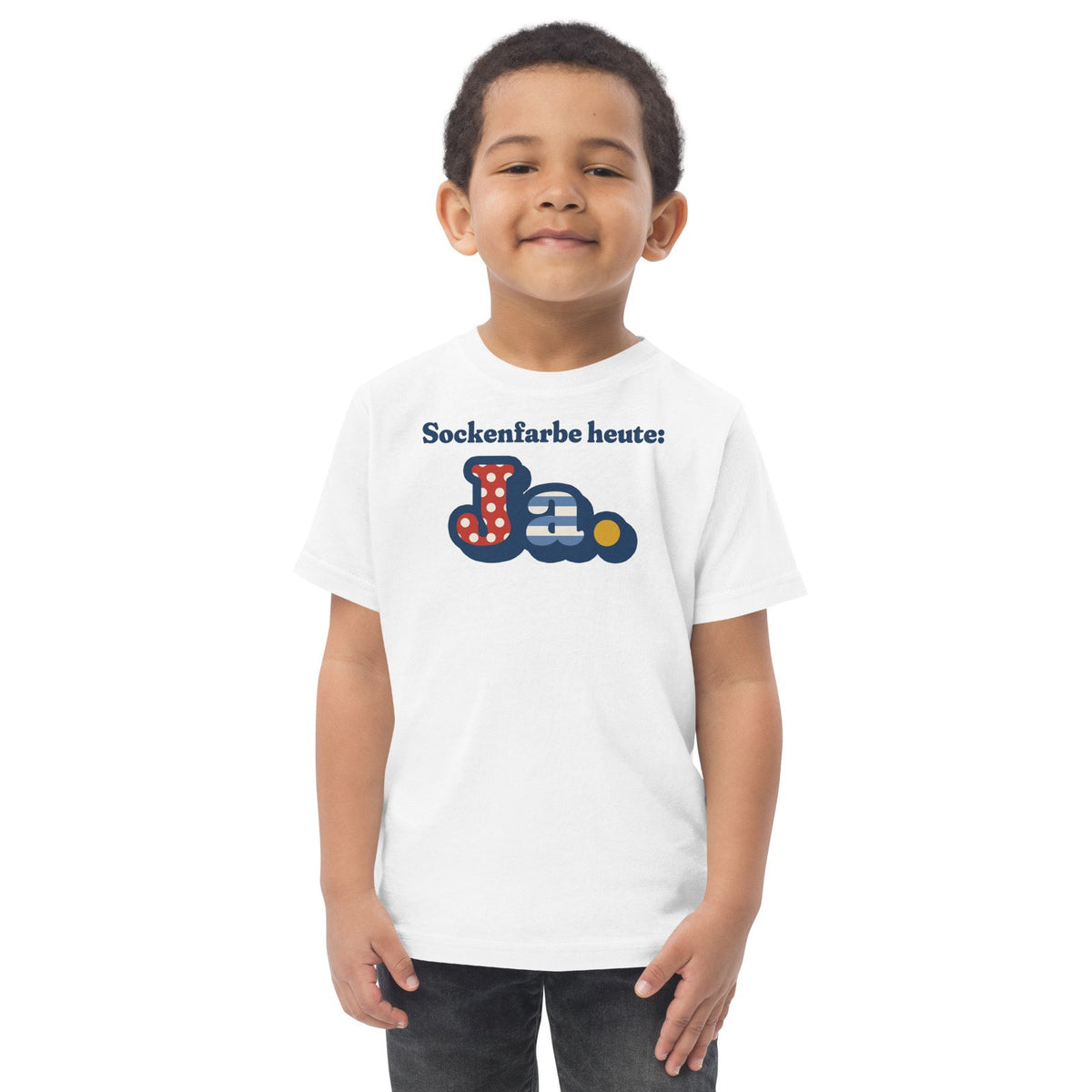 Sockenfarbe heute: Ja. — Kleinkind-Shirt – Produktfoto